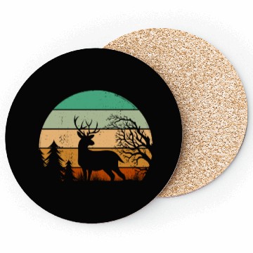 Discover Serene Deer Twilight Forest Silhouette Coasters