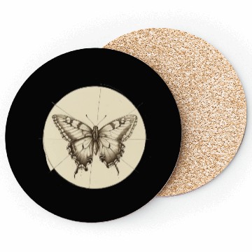 Discover Butterfly pencil sketch Coasters