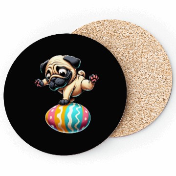 Discover Easter Pug Breakdancing, Egg Balancing Coasters