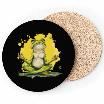 Discover Yoga Frog Relaxation Chilling Meditation Coasters