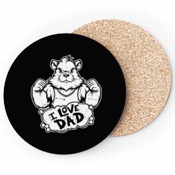 Discover Guinea Pig Cavy I Love Dad Coasters