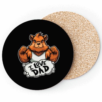 Discover Guinea Pig Cavy I Love Dad Coasters