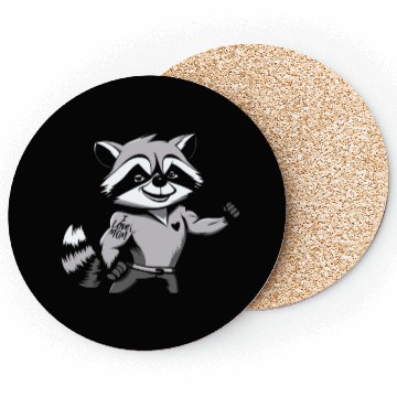 Discover Racoon I Love Mom Coasters