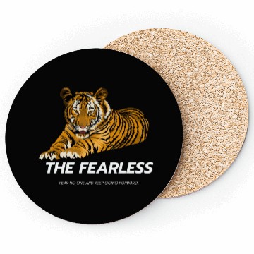 Discover Be fearless Lion Style Logo powerful Coasters