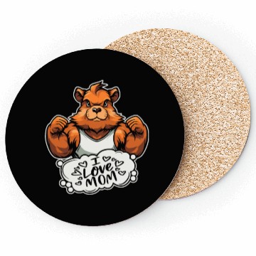 Discover Guinea Pig Cavy Mother I Love Mom Coasters