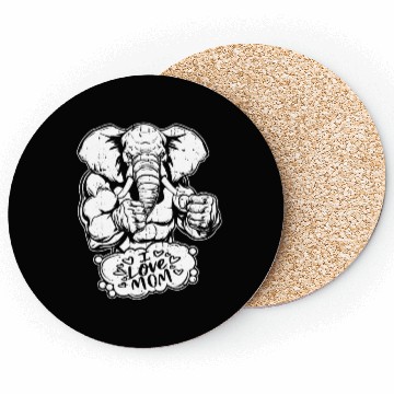 Discover Elephant I Love Mom Coasters