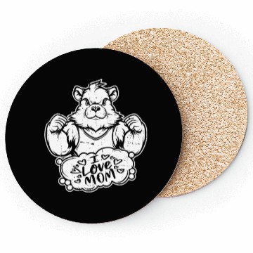 Discover Guinea Pig Cavy I Love Mom Coasters