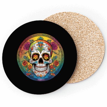 Discover Sugar skull rainbow Coasters