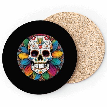 Discover Sugar skull rainbow Coasters