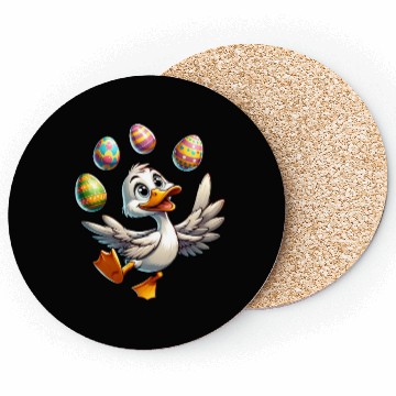 Discover Easter Duck Juggling Eggs, Artistic Drake Coasters