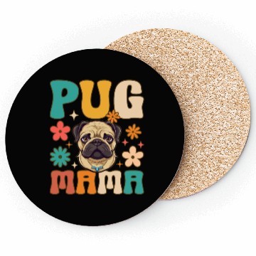 Discover Groovy Pug Mom Female Dog Lover Coasters