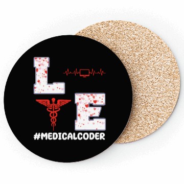 Discover Medical Coder Valentine's Day Design Coasters