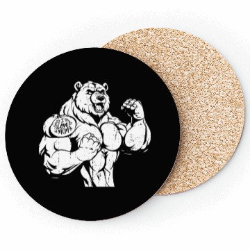 Discover Brown Bear Biceps Tattoo I Love Mom Coasters