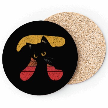 Discover Funny Black Cat Pi Day Coasters