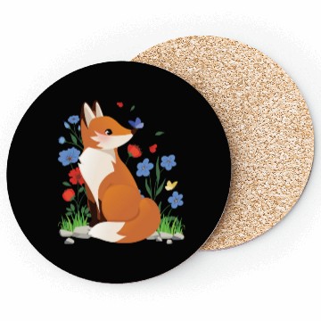 Discover Fox Cottagecore Naturecore Children Coasters
