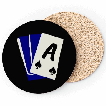 Discover Playing Card Hand, Ace Showing 3 Color Vector Coasters