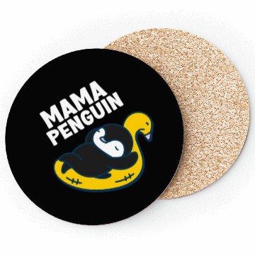 Discover Penguin Mama Flightless Bird Lover Mother's Day Mo Coasters