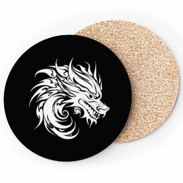 Discover Roaring Chinese Dragon In Tattoo Style Coasters