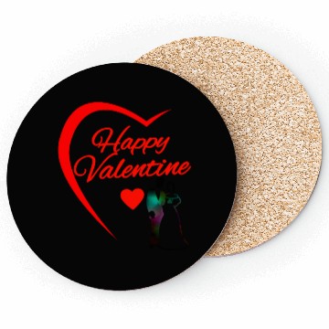 Discover Love Blossoms" - Valentine's Day Digital Art Coasters