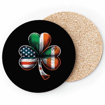 Discover Irish American Shamrock Stars Stripes Coasters