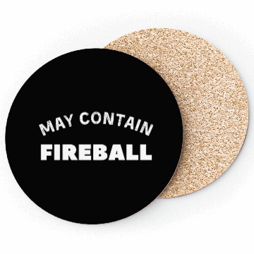 Discover May Contain Fireball vintage Drinker Coasters