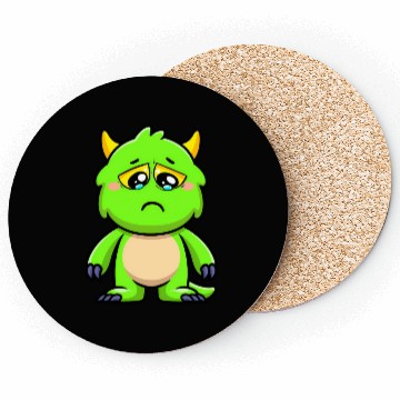 Discover Baby Monster Green Crying Grumpy Coasters