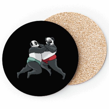 Discover Panda Wrestler Pun Maker Gift Coasters