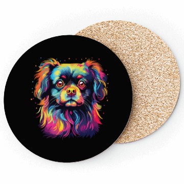 Discover Watercolor Colorful Tibetan Spaniel Coasters