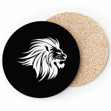 Discover Waving Mane Lion Head Tattoo Ink Style Coasters