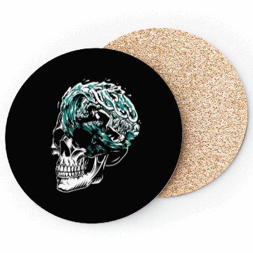 Discover Surfing Surfer Skull Skull Nature Coasters