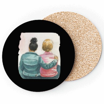 Discover Watercolor Lesbian Couple Coasters