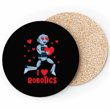 Discover I Love Robotics Red Heart Robot Engineer Robotics Coasters