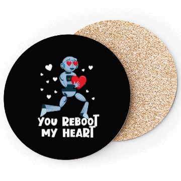 Discover You Reboot My Heart Robot Valentine Robotics Coasters