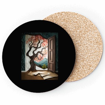 Discover Firefly Dark room with near window with tree 85837 Coasters
