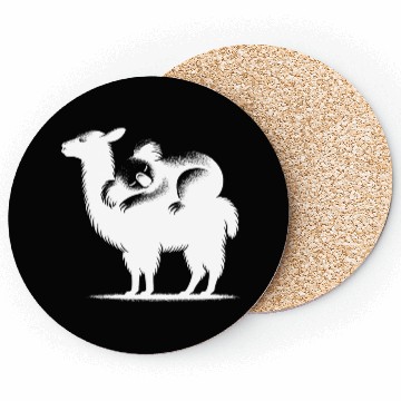Discover Cuddly Llama With A Chilling Koala On Its Back Coasters