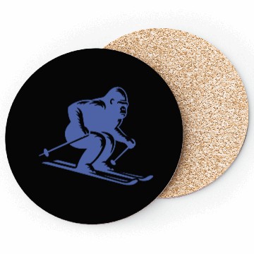 Discover Monkey Gorilla Chimpanzee Ski Silhouette Design Coasters