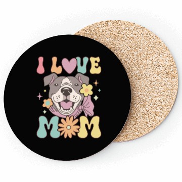 Discover Groovy Pitbull Mom Female Dog Lover Coasters