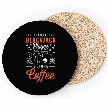 Discover Classic Blackjack Player Before Card Game Coffee Coasters