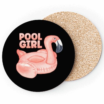 Discover Pool Girl Flamingo Floatie Swimming Pool Coasters
