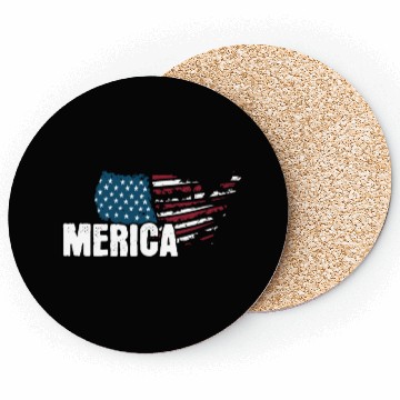 Discover MERICA 4th of July Relaxed Patriot Coasters
