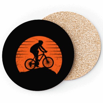 Discover Mountain Bike Sunset Graphic Coasters