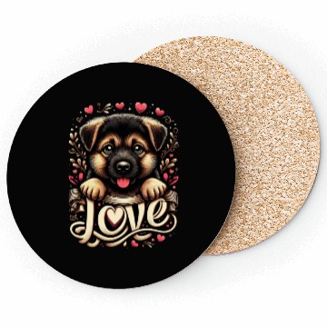 Discover German shepherd puppy Coasters