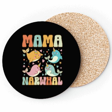 Discover Groovy Narwhal Mom Narwhal Lover Coasters