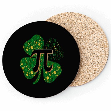 Discover Irish Math 3.14 Pi Day Shamrock St Patrick's Day Coasters
