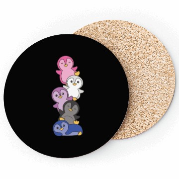 Discover Genderfluid Flag Pride Lgbtq Cute Penguin Coasters