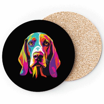 Discover Watercolor Colorful Treeing Walker Coonhound Coasters