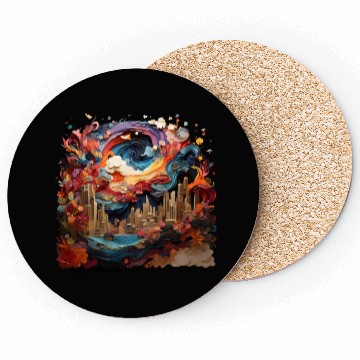 Discover Artstation, starry night colorful Coasters