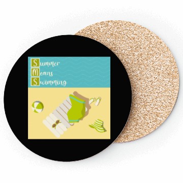 Discover Summer means swimming beach scene Coasters