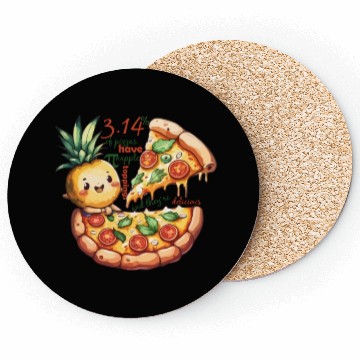Discover pi day math Pineapple pizza Toppings Coasters