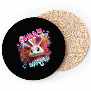 Discover Graffiti-inspired portraiture Bunny Coasters